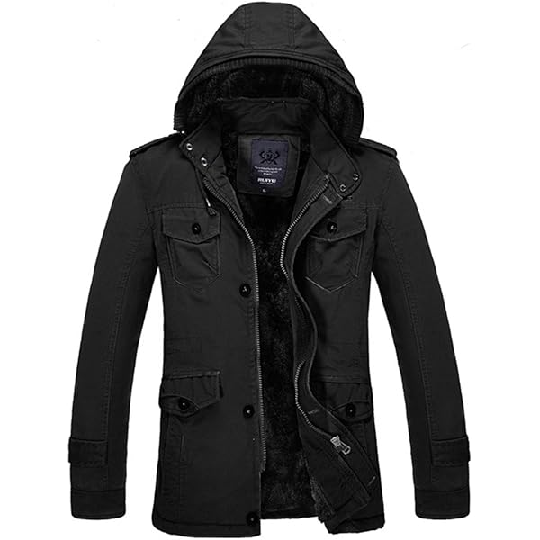 Cresay Men's Long Hooded Thick Trench Coat Winter Outwear Jackets